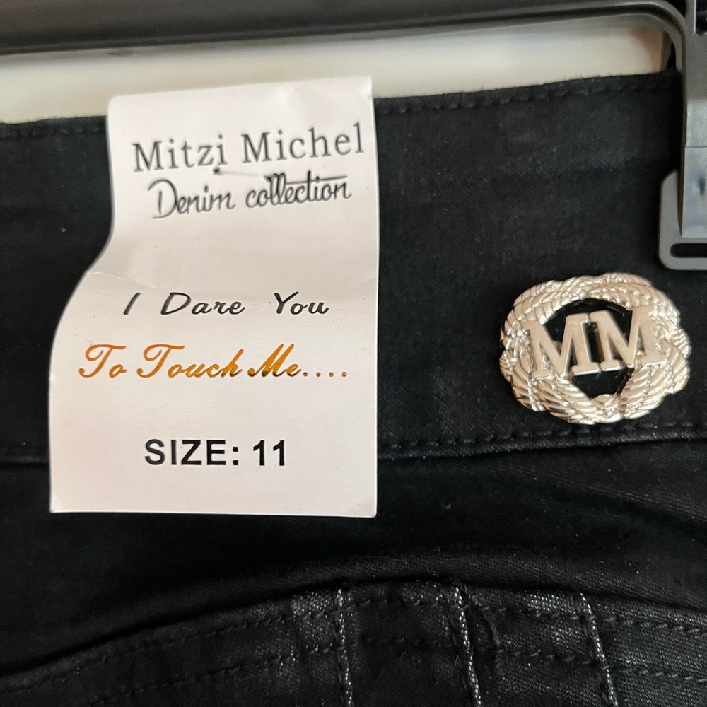New Mitzi Michel black high rise lace up leg goth punk grunge skinny jean. 11 - Picture 5 of 11